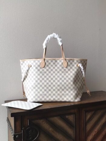 Bolso de hombro estampado a cuadros blanco con interior crema