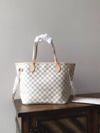Bolso de hombro estampado a cuadros blanco con interior rosa